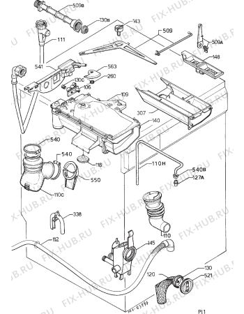 Взрыв-схема стиральной машины Electrolux EW1455W - Схема узла Hydraulic System 272